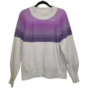 Purple Waffle knit Stripe sweater‎ GAP factory size large